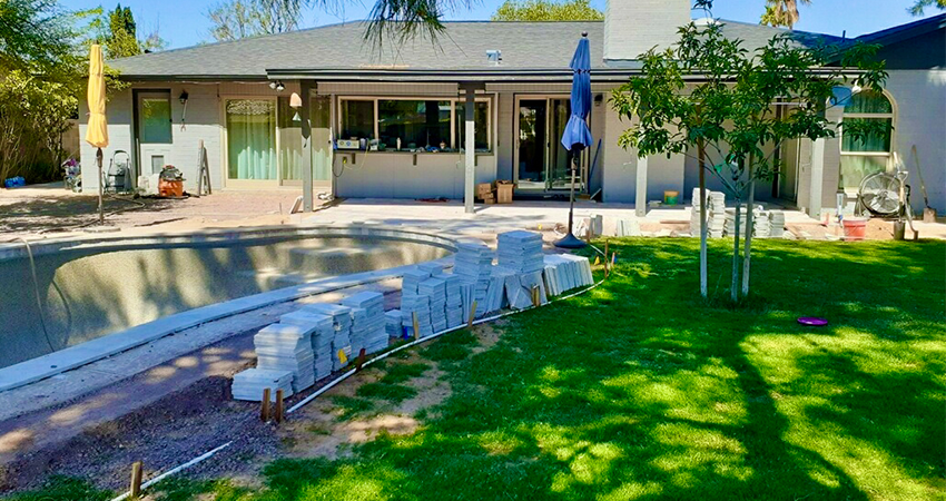 residential poolside lawn sprinkler system Arizona Irrigation Company