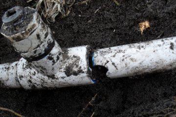 broken irrigation pipe repair